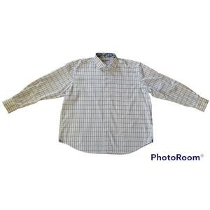 Robert Graham XXL Bright Blue & White Check Long Sleeve Button Up Shirt 2XL